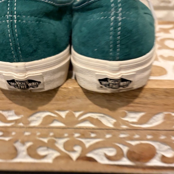 Vans Green Suede Shoes with White Accents - Picture 3 of 5